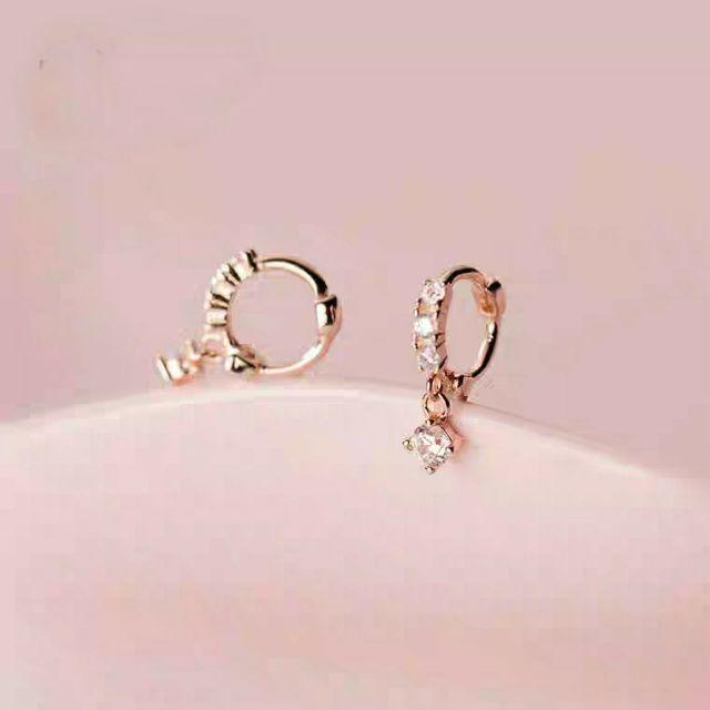 Khuyên Tai Bạc Ý Đính Đá Xinh G0733 - AROCH Jewelry