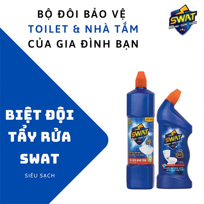 Chất Tẩy Toilet SWAT Siêu Sạch Chai 600 ML - Tiện lợi