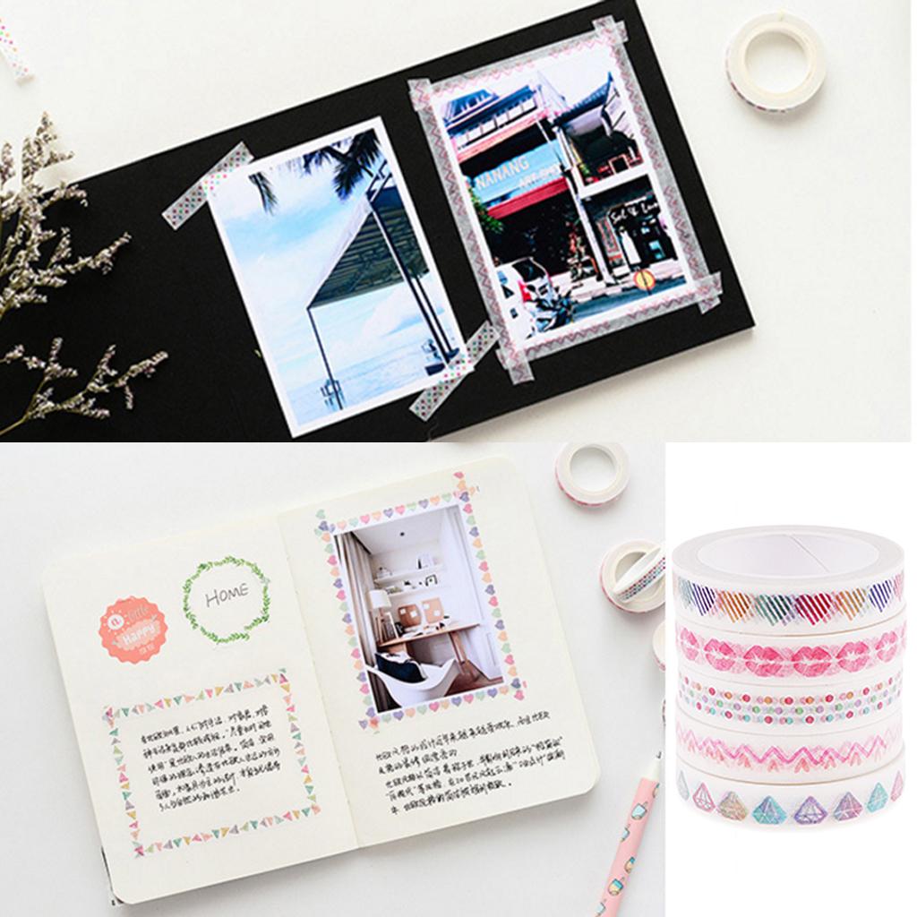 5pcs Washi Tape Paper Masking Adhesive Decorative Tape for Notebook Album