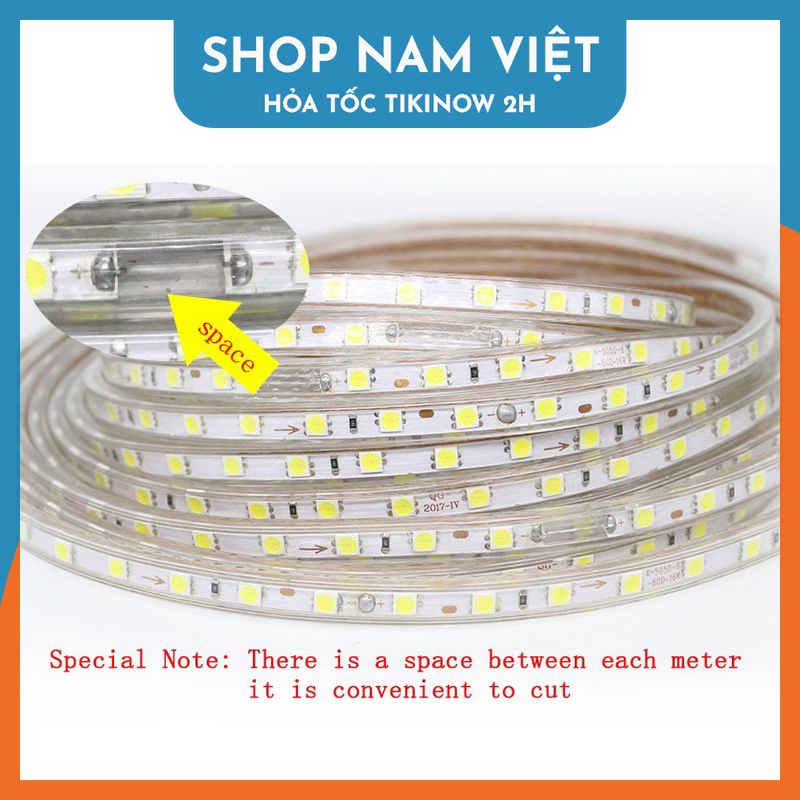 Dây Led 5050 RGB 220V Kèm Nguồn + Remote - Trang Trí Ngoài Trời