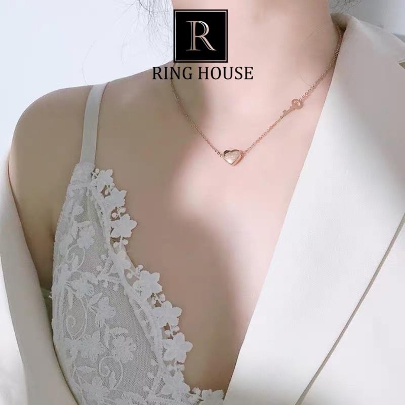Dây Chuyền Nữ Titan Không Rỉ Gỉ Trái Tim Chìa Khoá