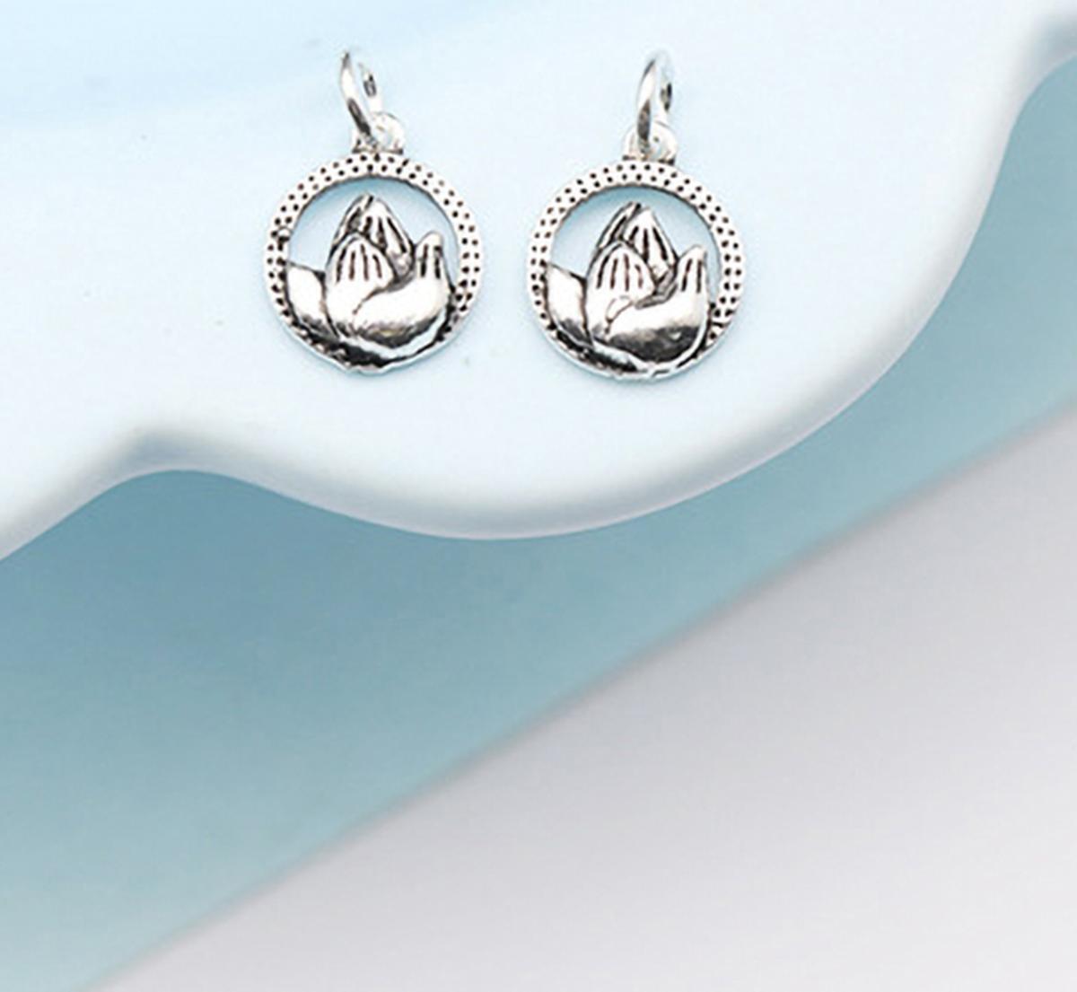Combo 3 cái charm bạc hình hoa sen nhỏ treo - Ngọc Quý Gemstones