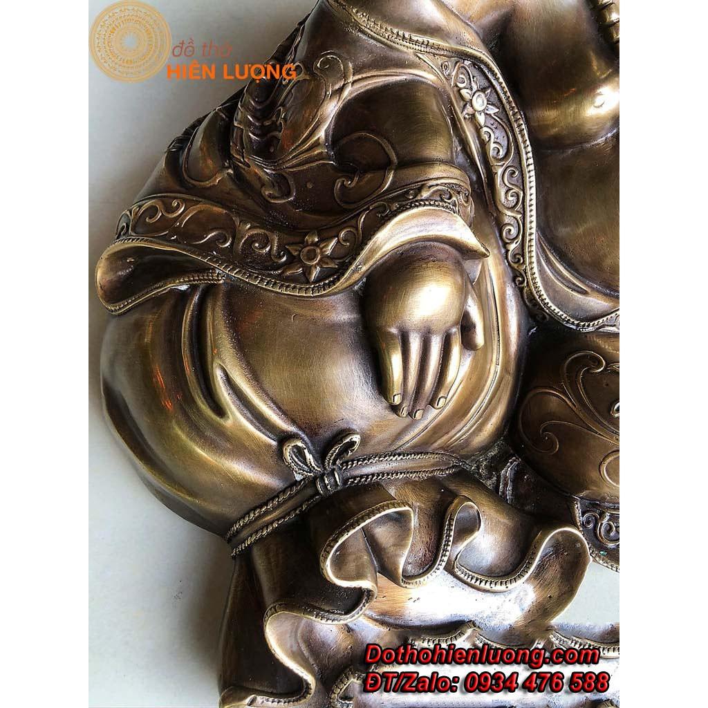 Tượng Phật Di Lặc - Phật Cười Ngồi Bằng Đồng Giả Cổ Dài 65cm