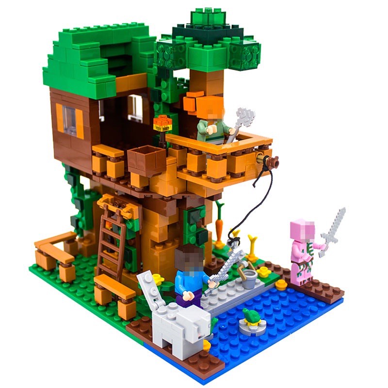 Đồ Chơi Lắp Ráp Lắp Ghép Mô Hình Game Mine craft Chủ Đề Ngôi Nhà Cây Mini