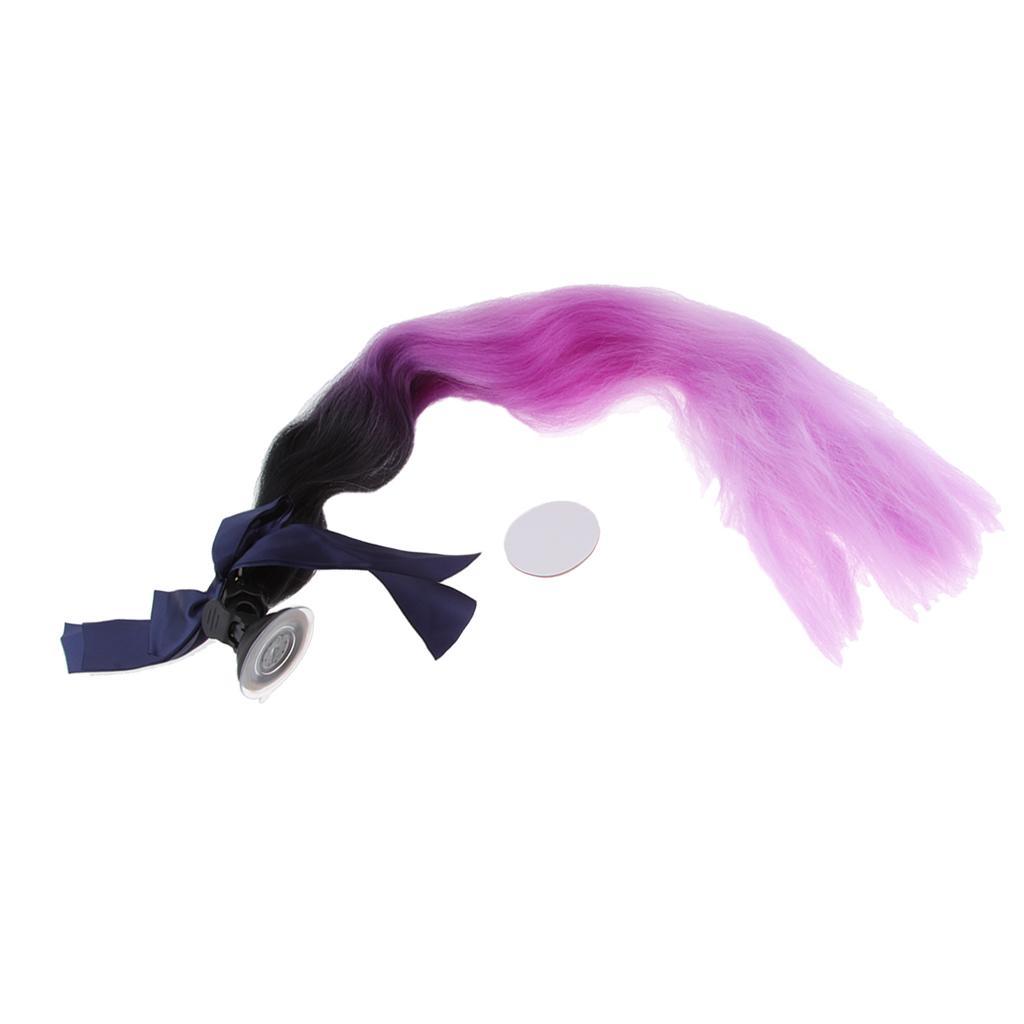 22 Inch 570mm Punk Style Gradient Ramp Hair Helmet Ponytail Motorcycle Motocross PC Helmet Wig