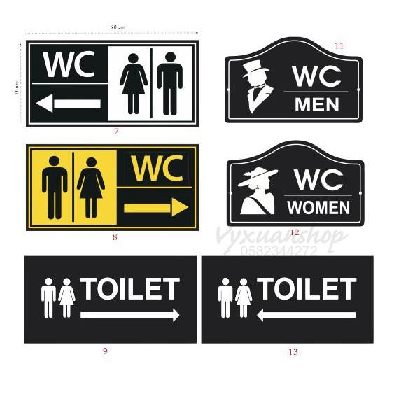 Biển báo WC, decan dán fomec 3mm WC Nam Nữ KT 20 x 10 cm, nhận gia công số lượng lớn