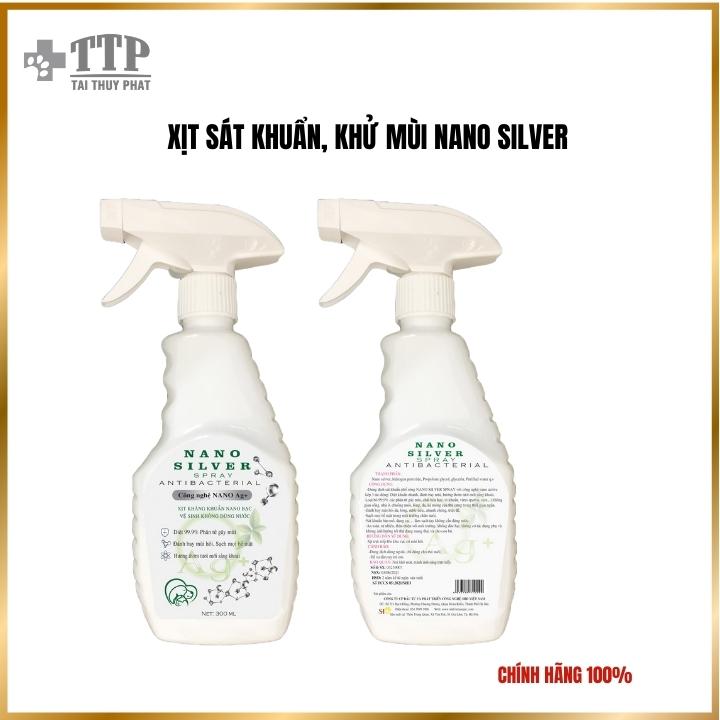 Xịt Sát Khuẩn, Khử Mùi Hôi NANO SILVER Cho Chó Mèo 300ML - Pet Tài Thủy Phát - T029