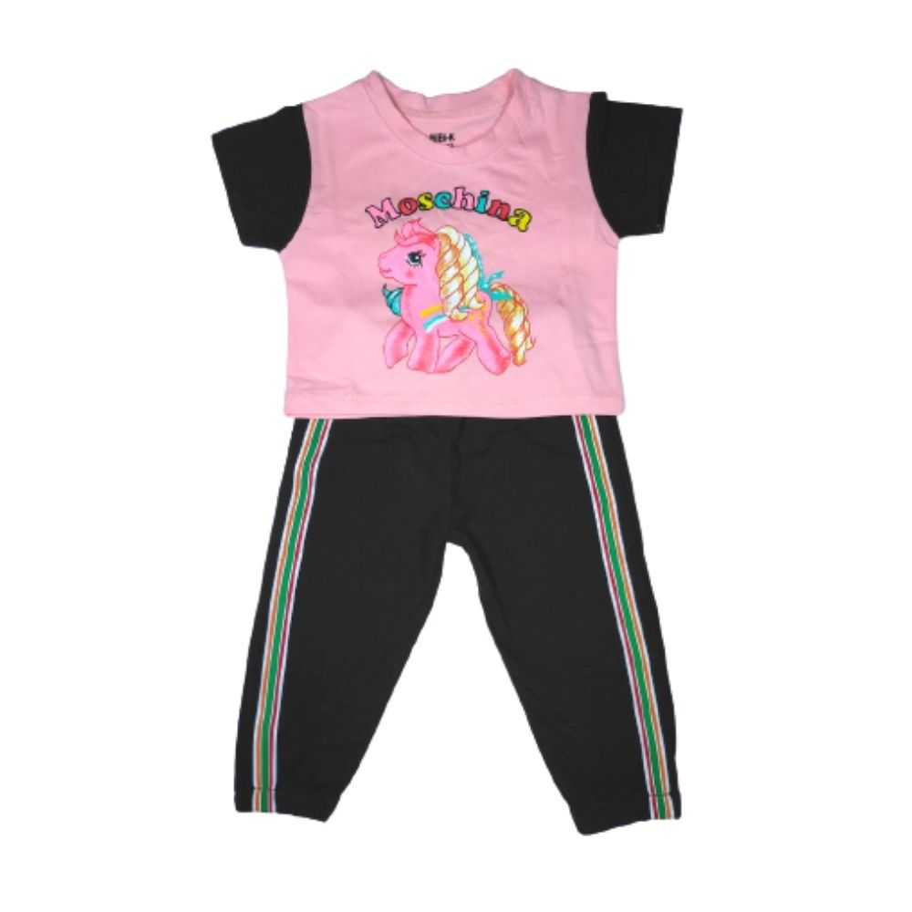 Đồ bộ croptop cho bé gái ngựa Pony từ 7-24kg. Áo croptop bé gái. Quần dạng thể thao