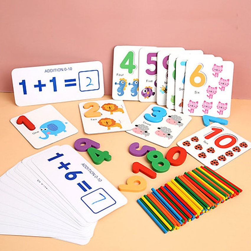 Bộ thẻ học toán kèm kem tính dành cho bé
