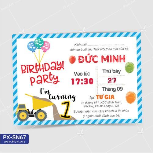 Thiệp thôi nôi – sinh nhật theo yêu cầu Pluxi