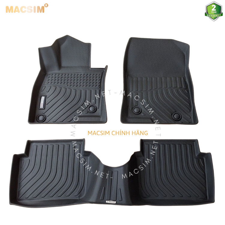 Thảm lót sàn xe ô tô MAZDA 3 2013-2019 Nhãn hiệu Macsim chất liệu nhựa TPE đúc khuôn cao cấp - màu đen