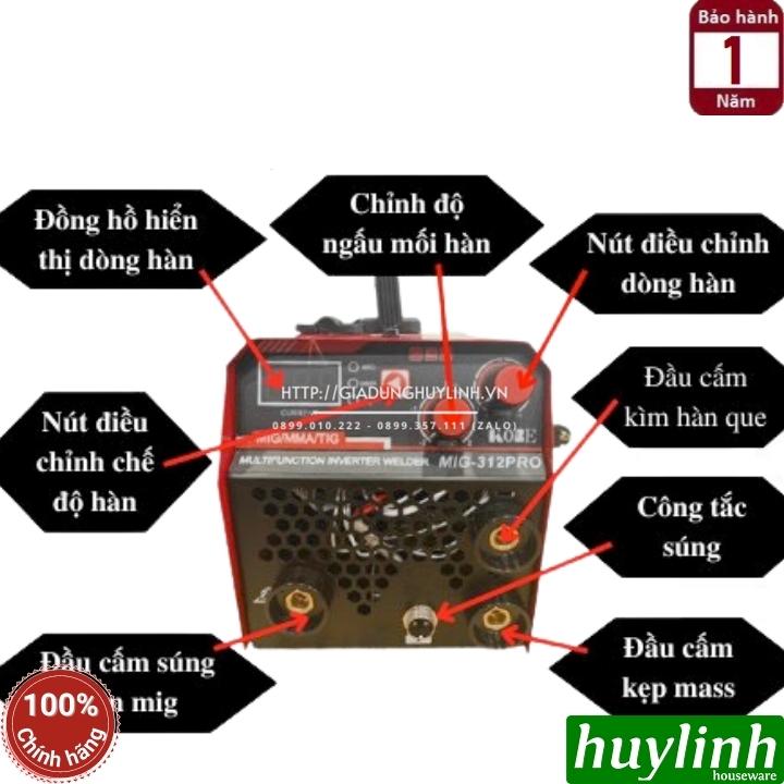 Máy hàn 3 chức năng Kobe MIG-312 PRO [Thay thế 302 PRO] - tặng cuộn hàn - không dùng khí - Hàn Que - Hàn MIG - hàn TIG