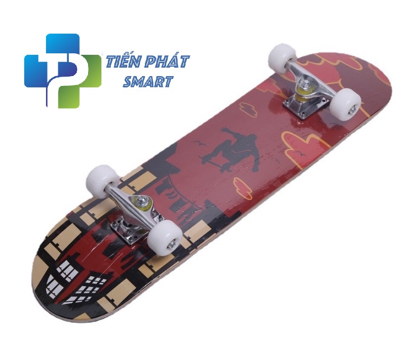 Ván trượt Người Lớn Skateboard Mặt Nhám, Bánh Pu Cỡ Đại 80x20+ Khung Hợp Kim Nhôm Chịu Lực