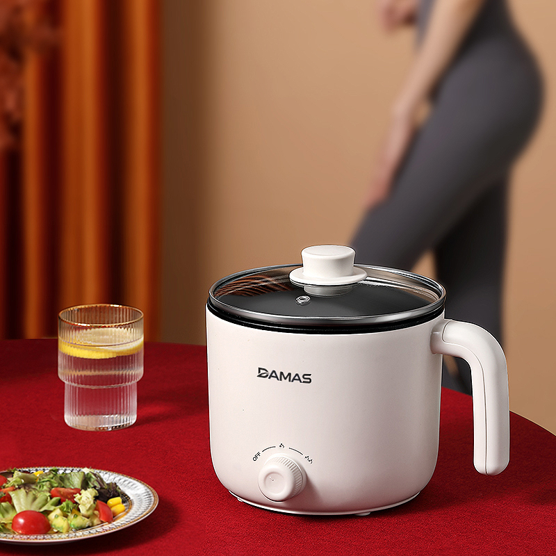 Nồi Lẩu Điện Mini 2 Mức Nhiệt - Ca Nấu Mì Điện Đa Năng DAMAS DK-8012 - Hàng Chính Hãng