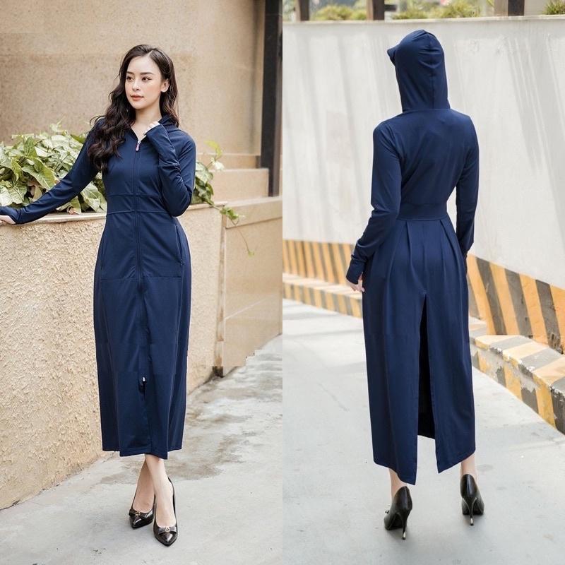 Áo chống nắng 2 lớp toàn thân vải thun hạt xoàn