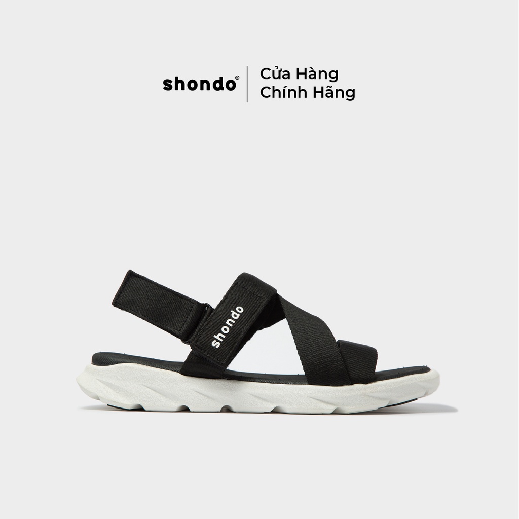 Hình ảnh [ Chính Hãng ] Giày sandal Shondo F6 sport quai đen đế trắng F6S003