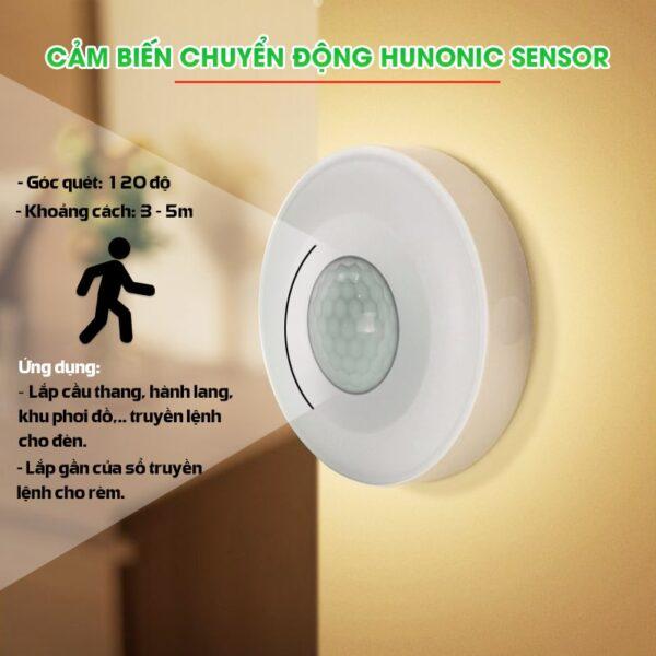 Bộ Cảm Biến Chuyển Động Hunonic Pir Sensor Tự Động Bật Tắt Đèn Khi Có Người Qua Kết Nối Qua Bộ Điều Khiển Trung Tâm [Hàng Chính Hãng]