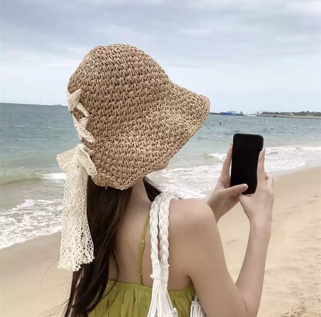Nón mũ rộng vành đi biển du lịch dã ngoại dạo phố thời trang Hàn Quốc dona24100609