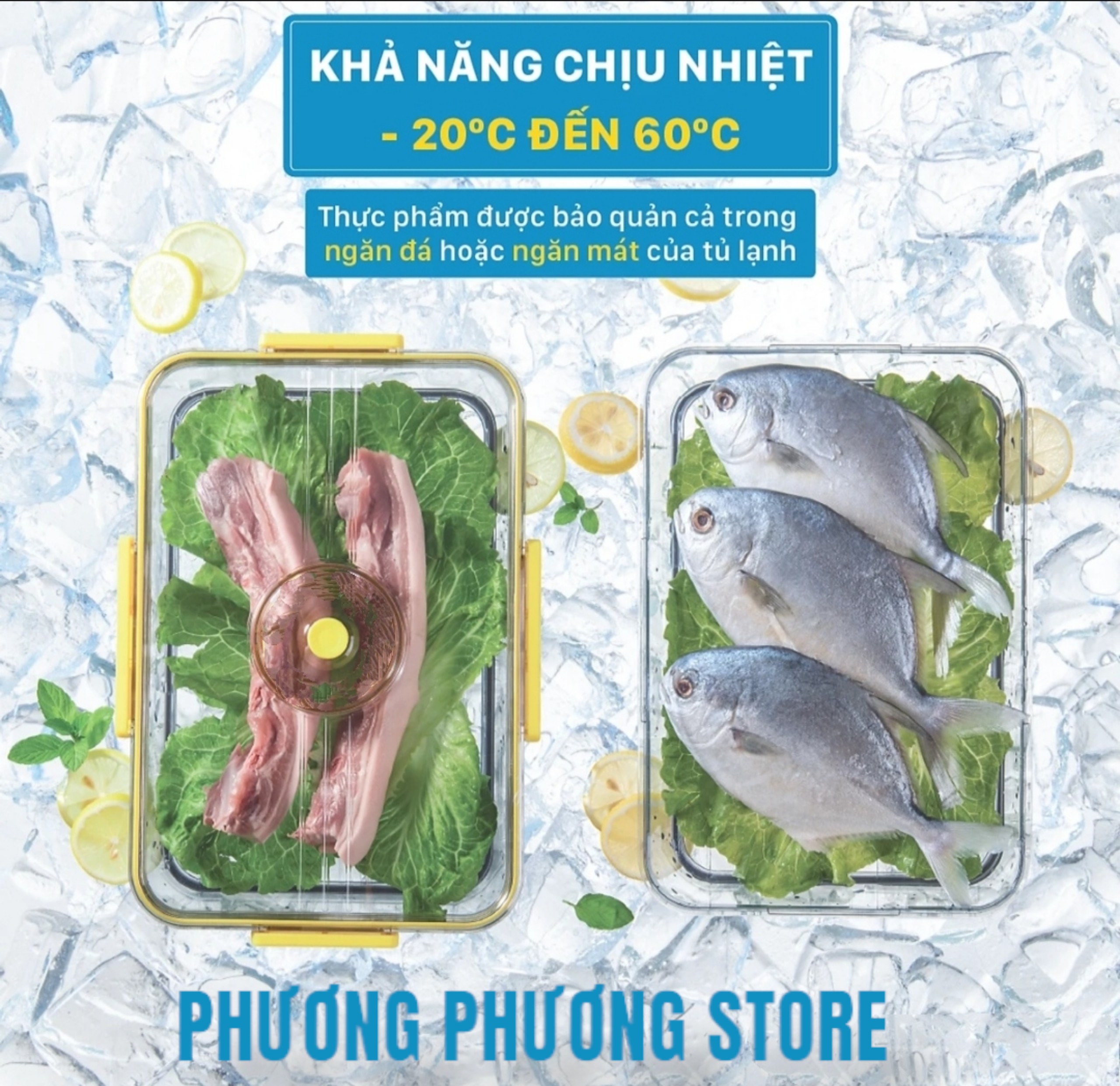 Hộp nhựa đựng thực phẩm HoKoRi trong suốt nắp đậy có gioong silicon có khay lót đáy giúp ráo nước, chất liệu cao cấp, an toàn cho sức khỏe