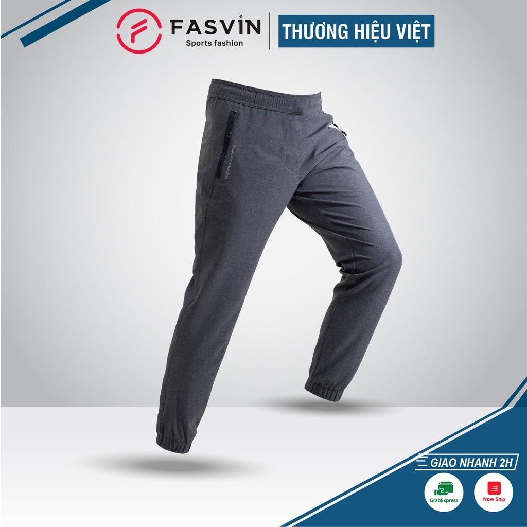 Quần Jogger Nam Thể Thao Fasvin Bo Gấu Dáng Đẹp Vải Gió Co Giãn Tiện Dụng Đũi Chơi Hay Mặc Nhà DC20424.HN