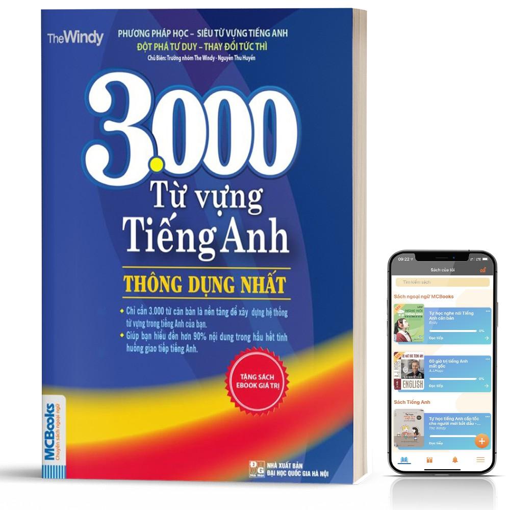 Sách - 3000 Từ Vựng Tiếng Anh Thông Dụng Nhất Dành Cho Người Học Cơ Bản - Học Kèm App Online