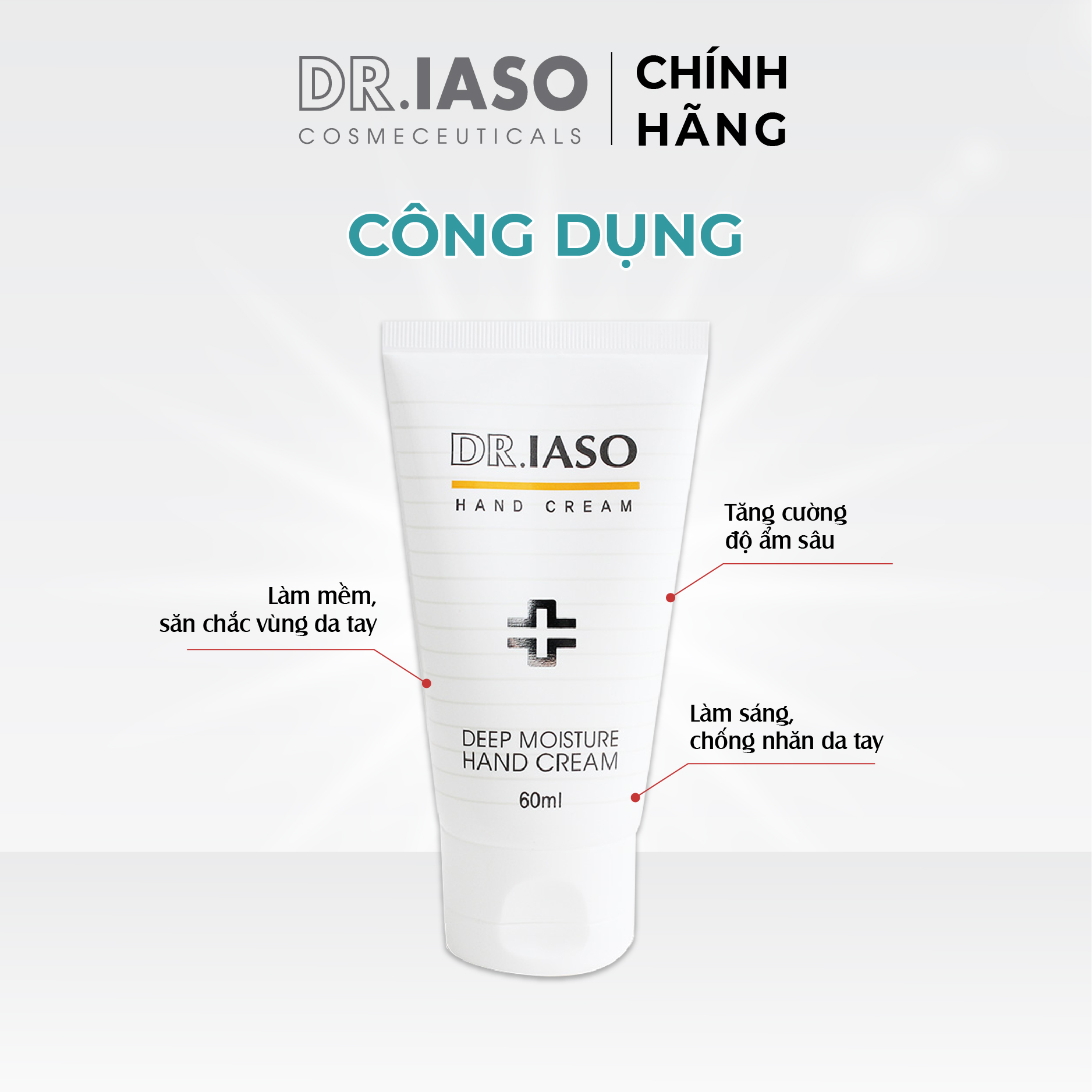 D24 Kem Dưỡng Da Tay - DR. IASO DEEP MOISTURE HAND CREAM 60ml