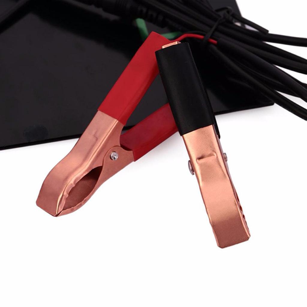 Solar Panel 12V Battery Charger Kit with Battery Clip Marine Boat RV Car