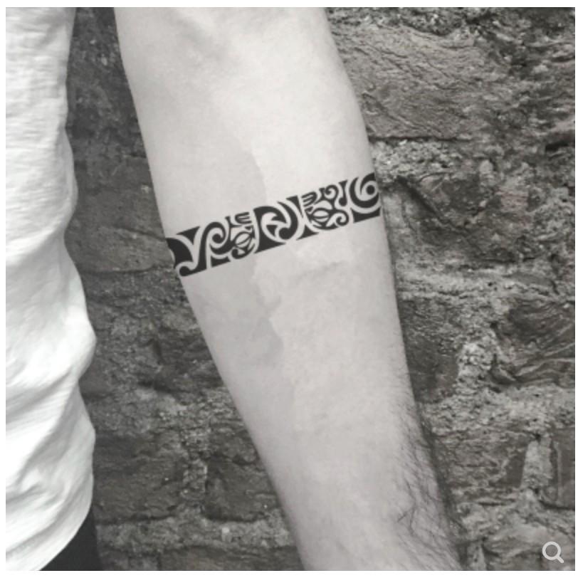 Hình xăm dán cao cấp tattoo vòng tay hoa văn 6x23cm