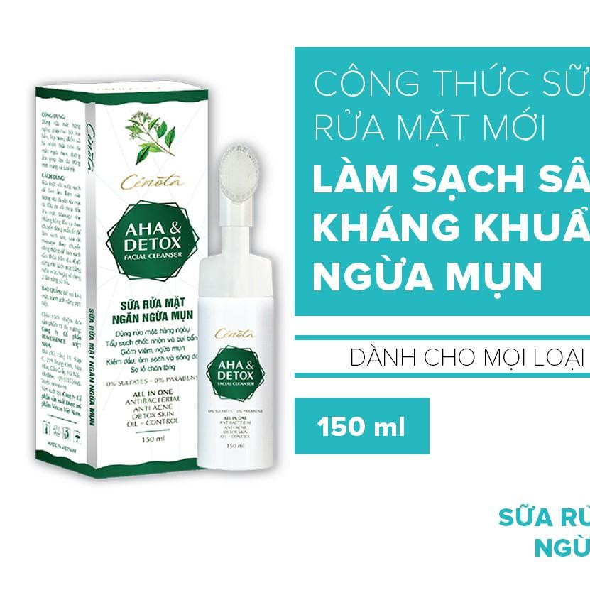 Sữa rửa mặt Cenota AHA Detox 150ml