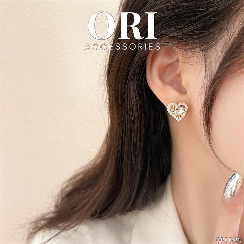 Bông tai nữ hình trái tim The Heart xinh xắn ORI ACCESSORIES B490