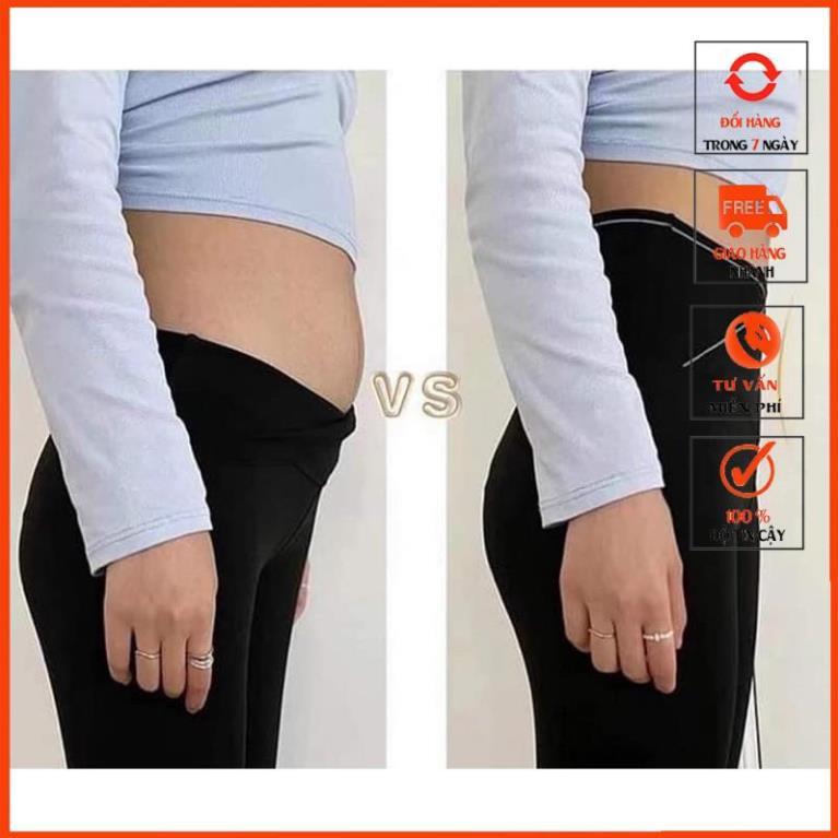 Quần Legging nữ Gen bụng viền cạp chéo thể thao