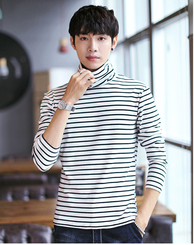 Áo thun Nam tay dài ATN99 Cổ cao trắng - XXL