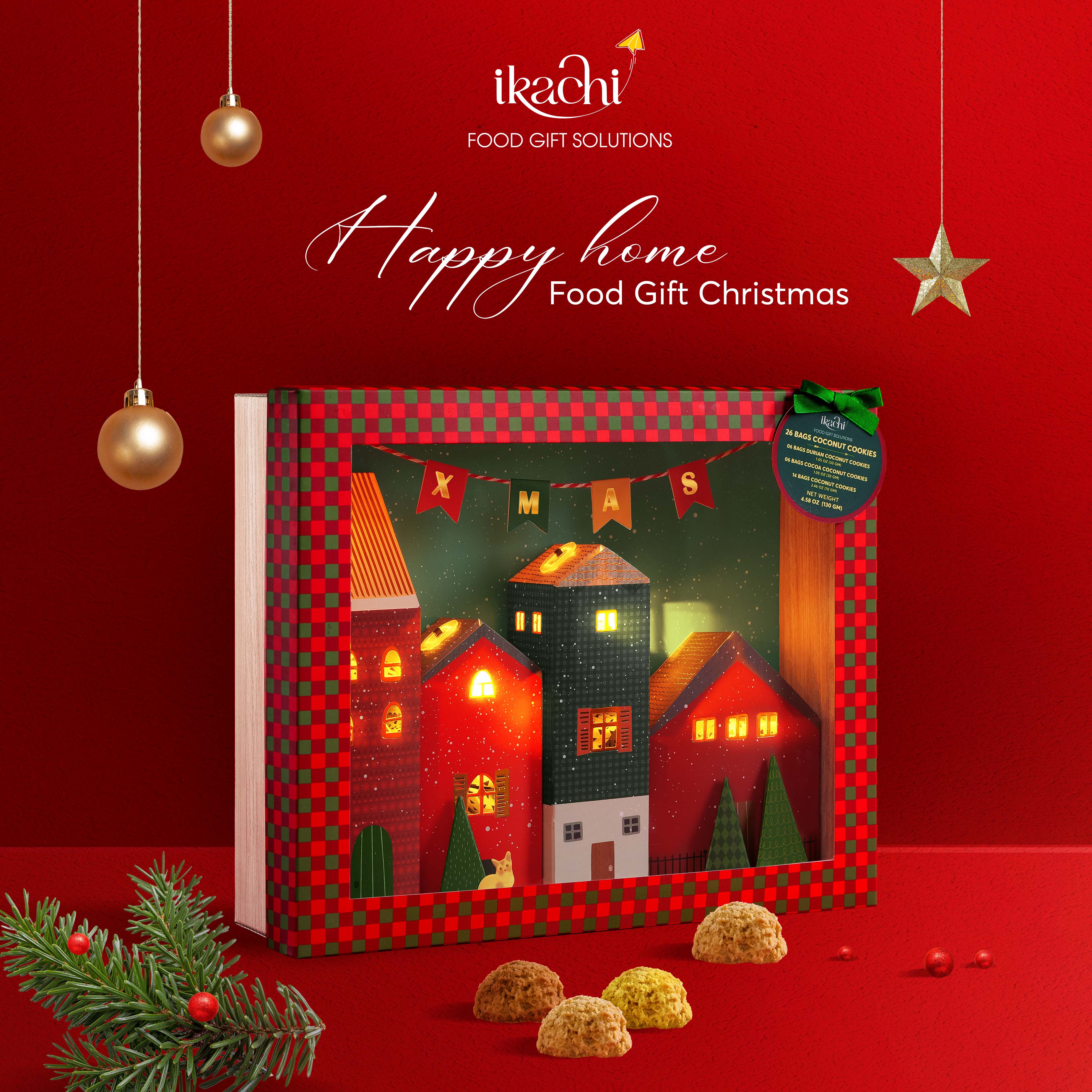 Set hộp quà tặng Giáng sinh xanh &quot;Happy Home&quot; - Quà tặng Noel ý nghĩa cho gia đình, doanh nghiệp