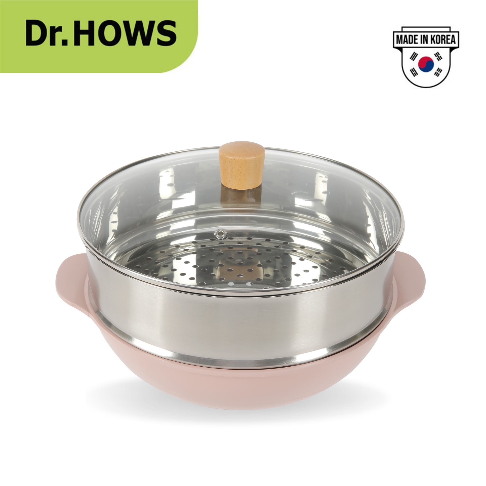 Bộ nồi hấp  2 trong 1 Dr.HOWS SUM [Hàng chính hãng] chống dính cao cấp 28cm, nồi hấp đa năng chống dính