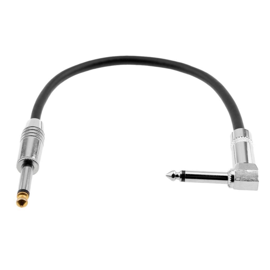 1/4 Inch to 1/4 Inch 6.35mm Jack Straight to Right Angle Cable 0.3meter