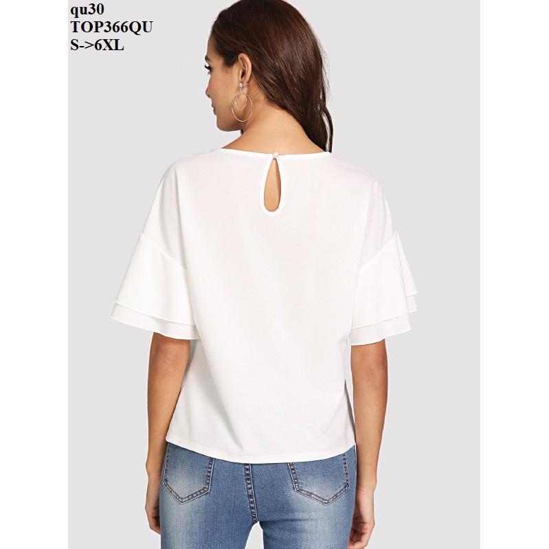 TOP283 ÁO KIỂU NỮ TAY XẾP TẦNG