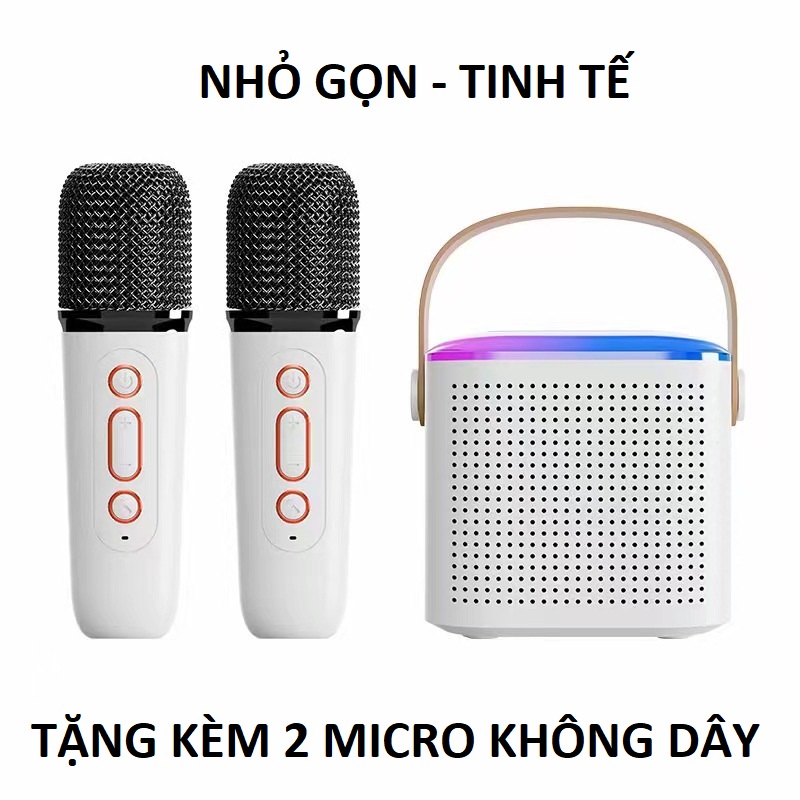 Bộ Loa Karaoke Led Mini Không dây Bluetooth Y2 Tặng Kèm 2 micro siêu nhỏ gọn cho điện thoại máy tính bảng pc laptop