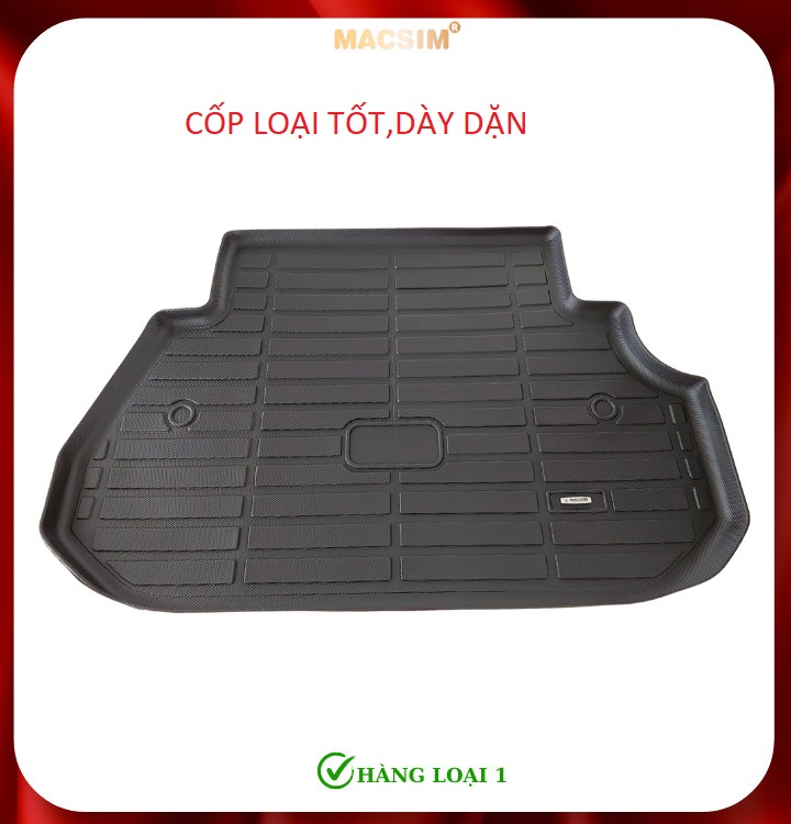 Thảm lót cốp xe ô tô Ford Everest 2008-2015 nhãn hiệu Macsim chất liệu TPE cao cấp màu đen