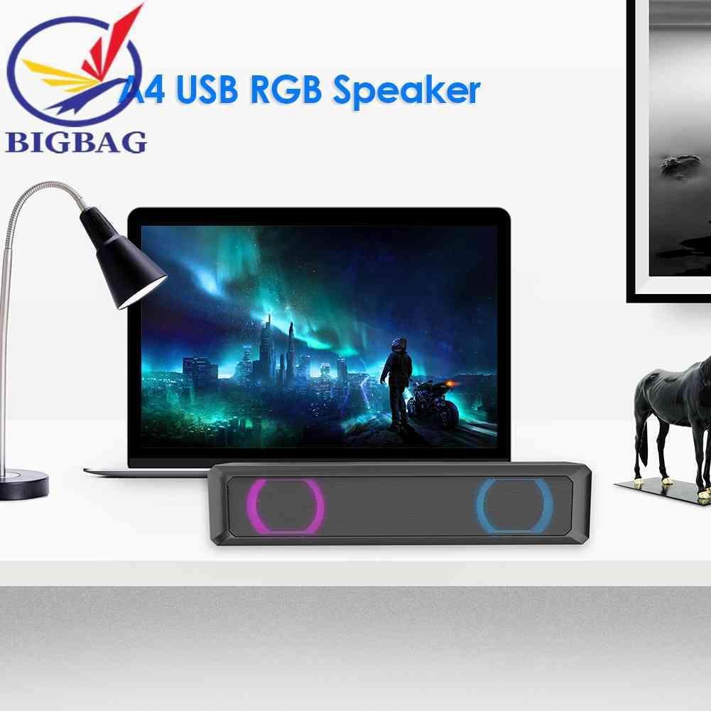 Loa Nghe Nhạc A4 6W RGB Cổng USB Có Dây Cho PC / TV