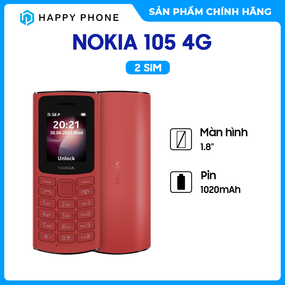 Điện Thoại Nokia 105 4G - Hàng Chính Hãng