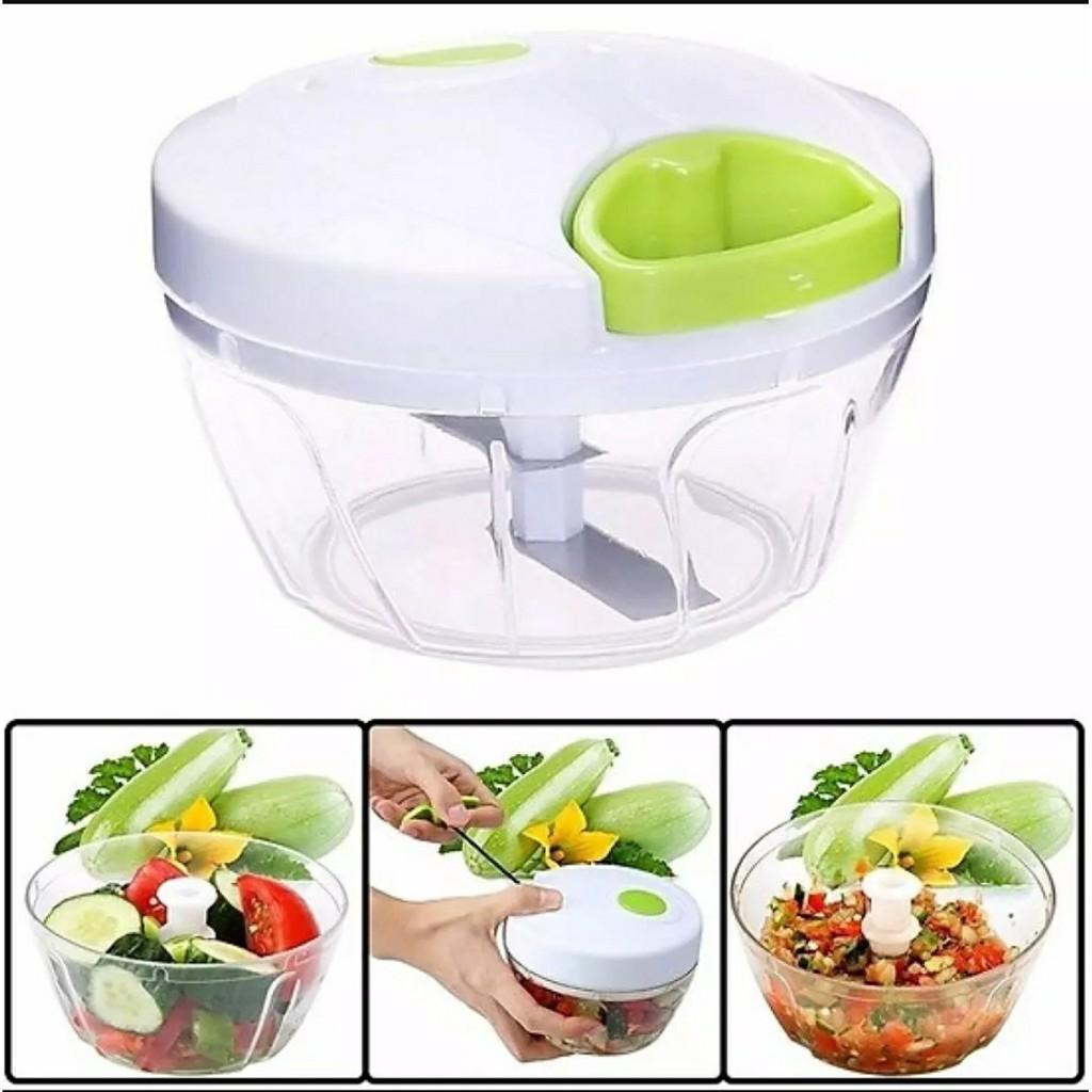 Dụng cụ xay tỏi ớt, xay tiêu, xay gia vị cao cấp cầm tay có dây kéo nhiều màu.