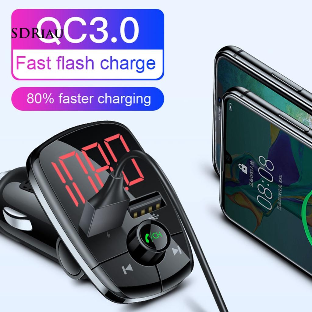 *QCDZ* T50 FM Transmitter Quick Charging Digital Display Built-in MIC Car Bluetooth FM MP3 Player for Automobile