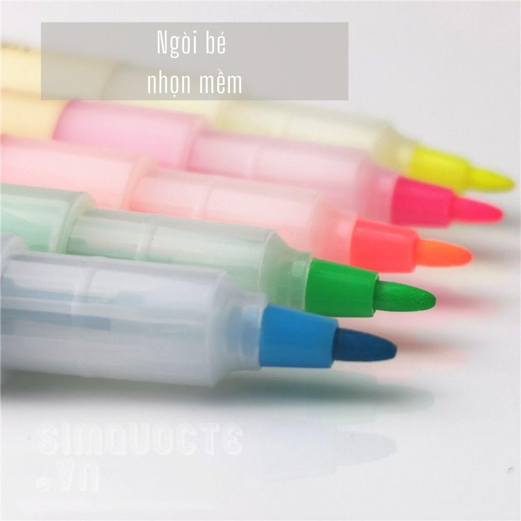 Bút ghi nhớ dạ quang highligh bút đánh dấu 2 đầu tiện lợi có nhiều màu ST121