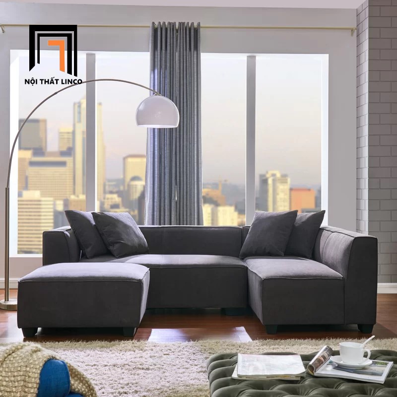 Bộ ghế sofa góc L 2m5 x 1m6 Kingee nhiều màu sắc