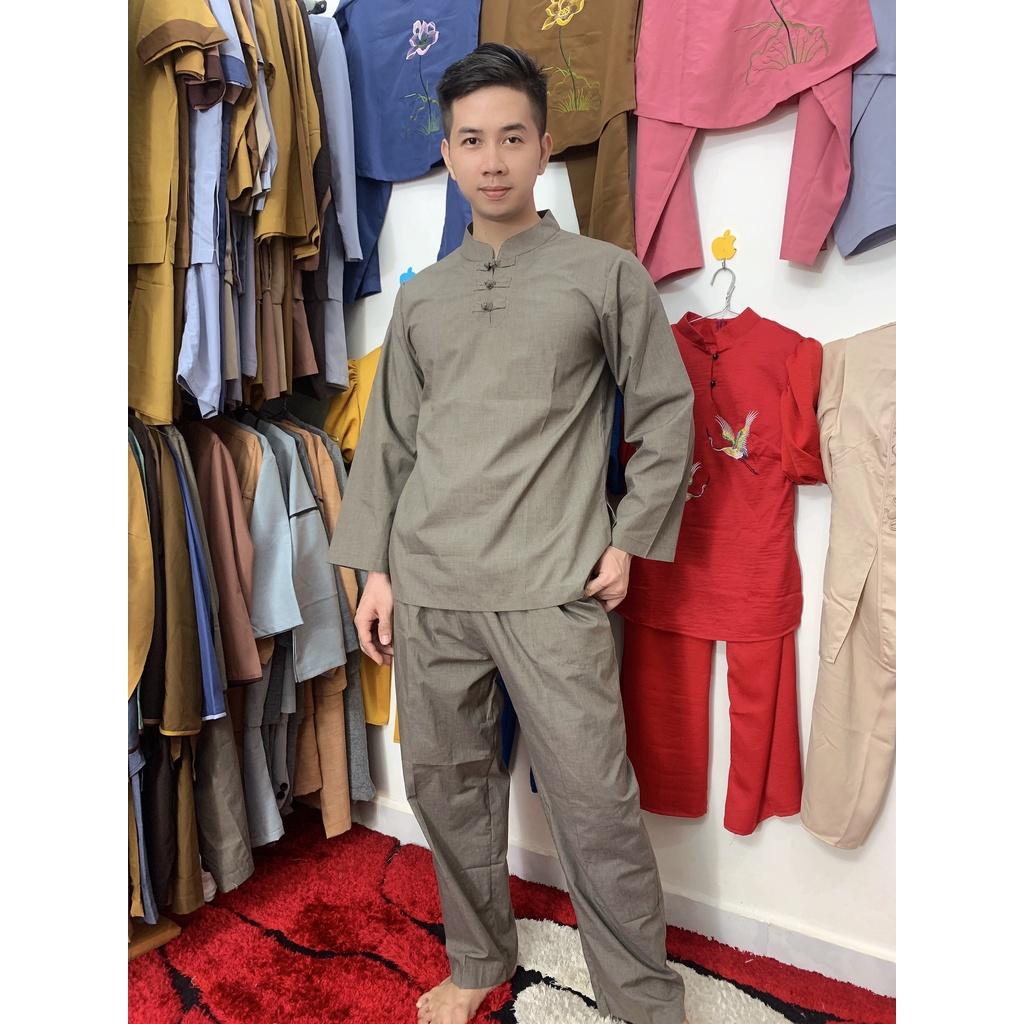 ĐỒ LAM ĐI CHÙA 3 Nút Nam Dài Tay