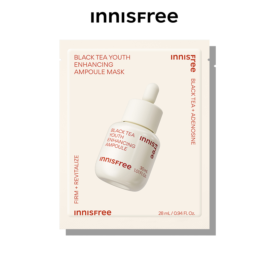 Mặt nạ phục hồi da innisfree Black Tea Youth Enhancing Ampoule Mask 28ml (New 2023)