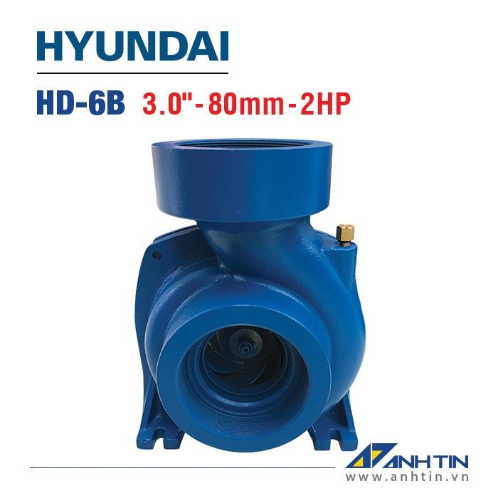 Máy bơm lưu lượng HYUNDAI HD-6B | 1.500W/2.0 HP | 80 mm/3 inch | Lưu lượng 1.000 lít/phút | Cột áp 15.5m - Cột hút 8m