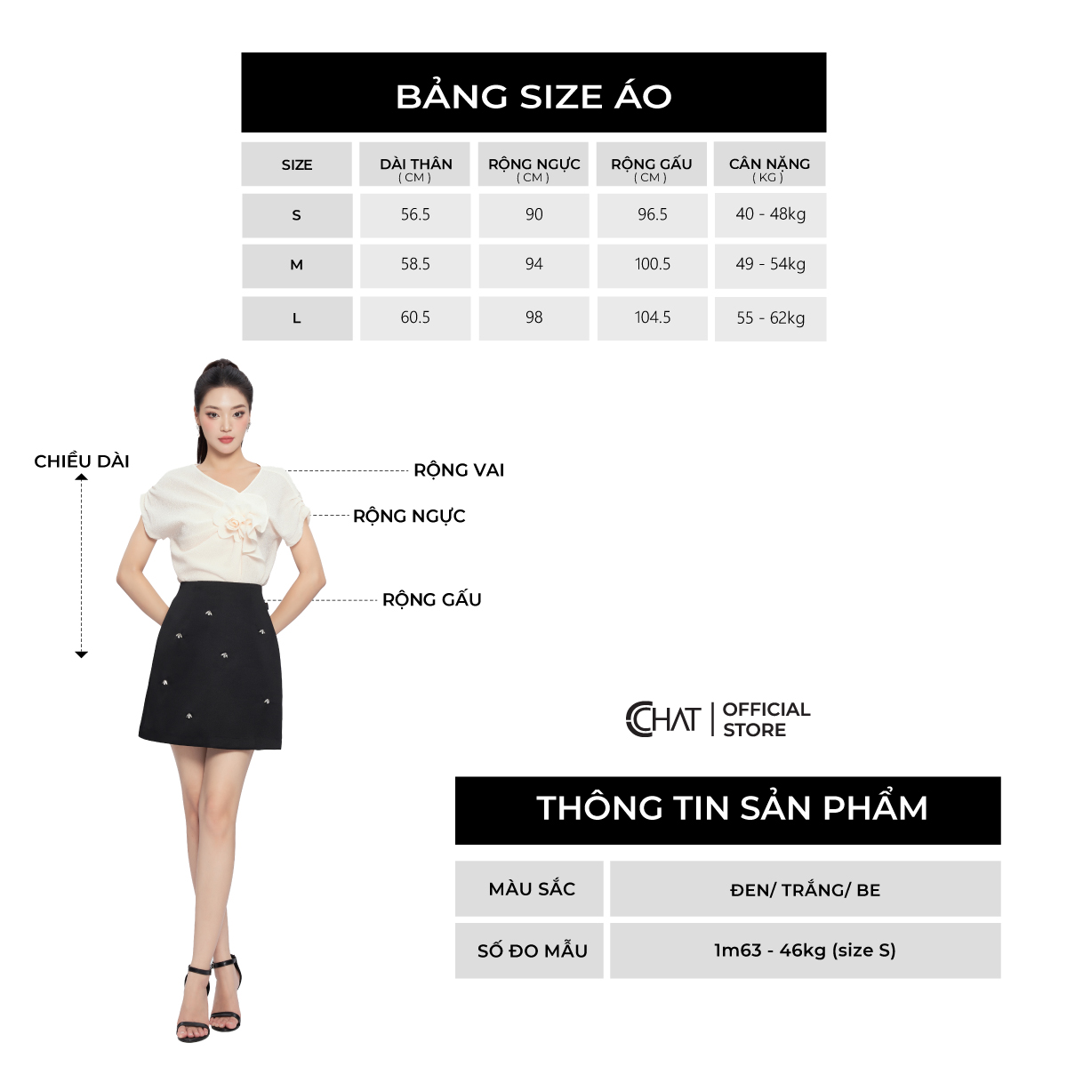 Áo Thun  Kiểu Xếp Nếp Tay Nhún Hoa Cài Ngực Chất Vải Cao Cấp Mềm Mịn 53TNC2043ST