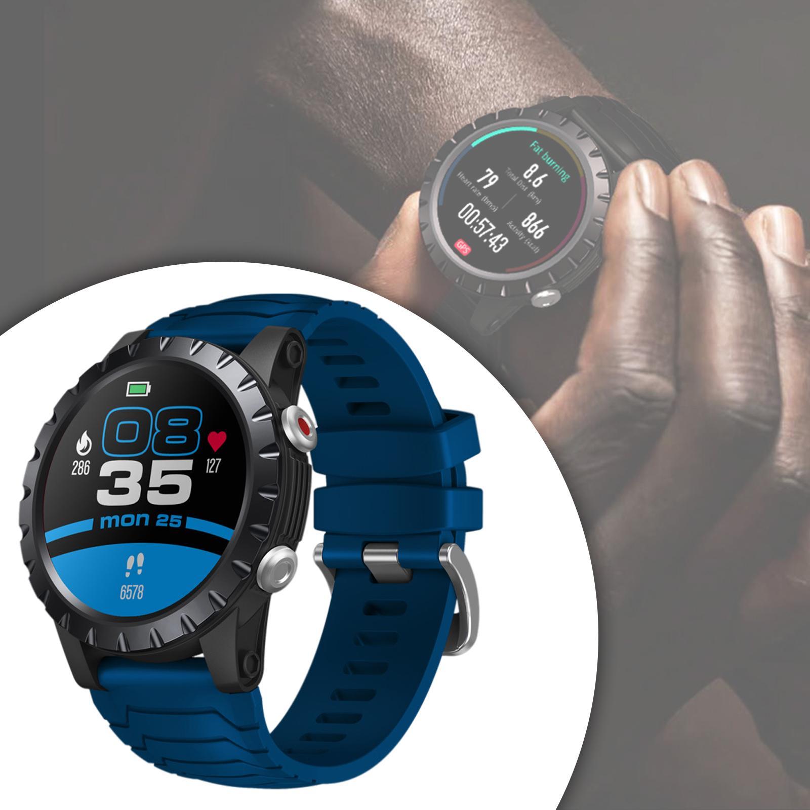 Health Fitness Smartwatch 50M Waterproof Activity Tacker Sports Blue