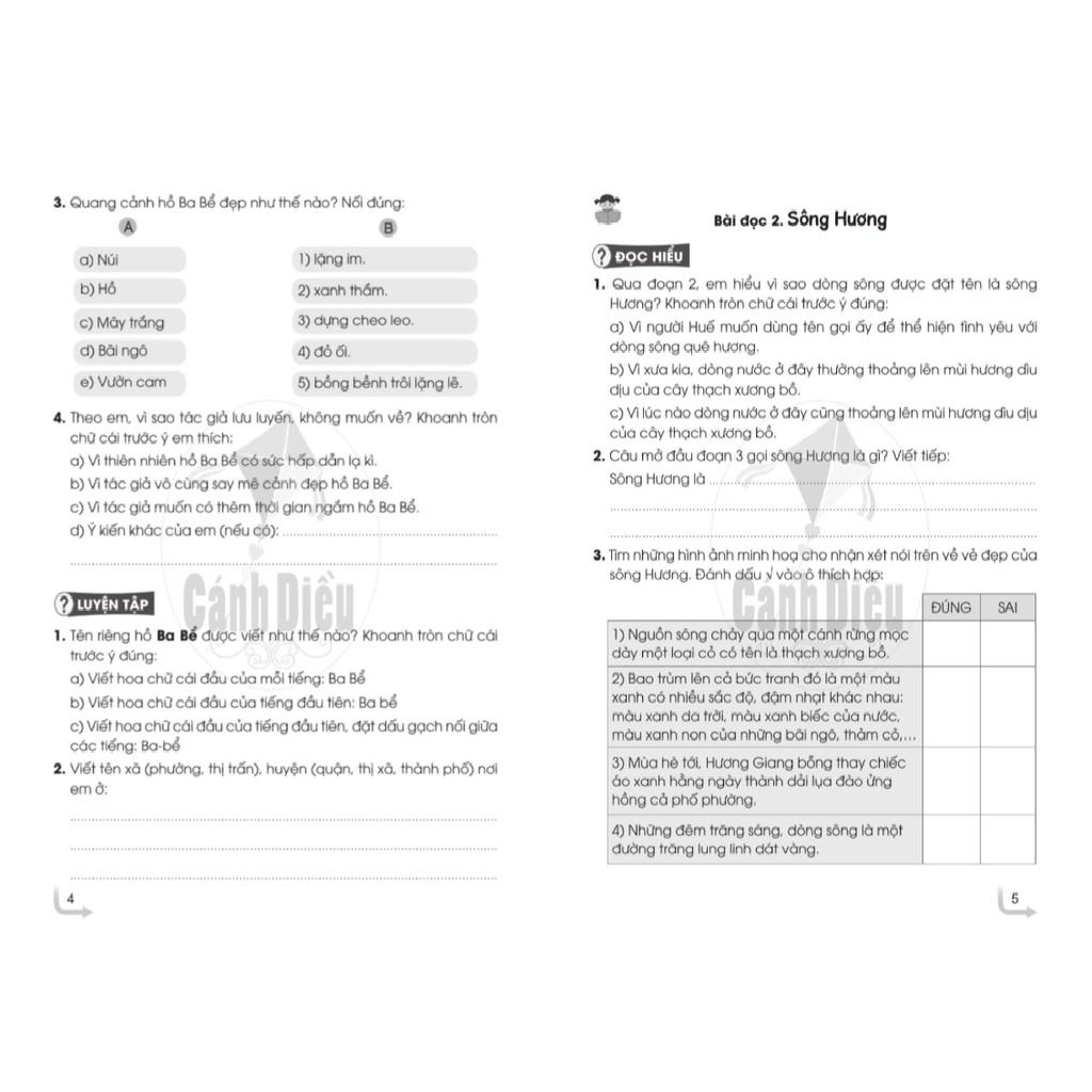 Vở Bài Tập Tiếng Việt lớp 3 tập 2 - Cánh Diều